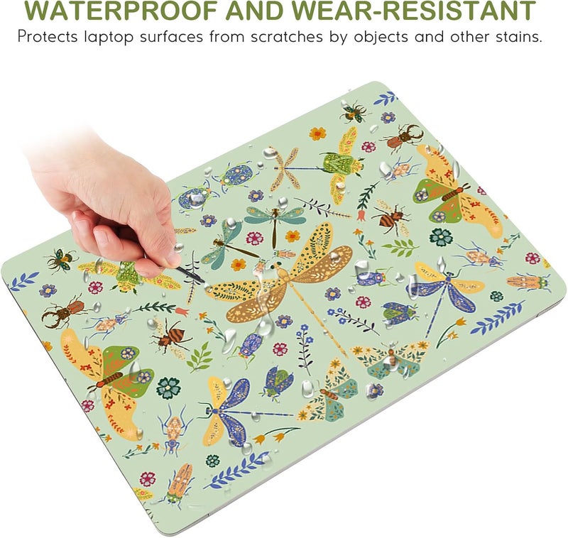 DINKY Laptop Skin Sticker Decal 15.6" 15.4" 12" 13" 13.3" 14" 15 inch Laptop Universal Vinyl Skin Stickers Cover Art Decal Notebook PC Personalized Protector, Green Dragonfly - Image 5